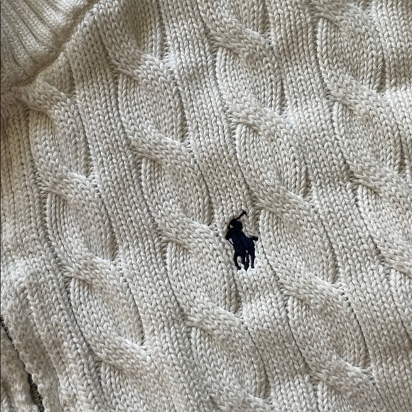 POLO Ralph Lauren Cable-Knit Cotton Quarter-Zip Sweater - Picture 3 of 8